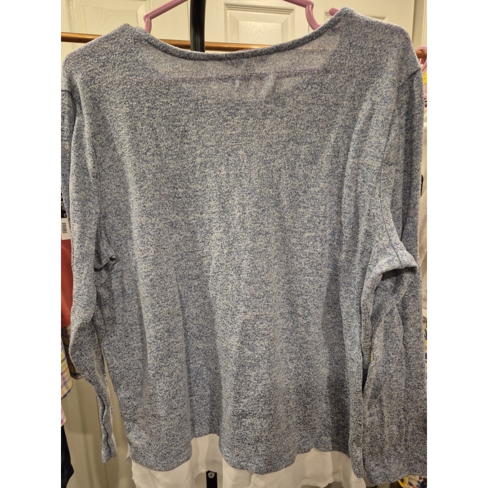 Iyla Woman Blue Top Blouse Long Sleeve Pullover Size‎ L GUC - Picture 7 of 10